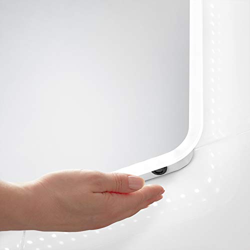 Pebble Grey™ Globe Illuminated LED Bathroom Mirror with Concealed Heated Demister Mirror Pad and Motion Sensor Switch | 600 x 800 | IP44 Rated | 10 Year Guarantee