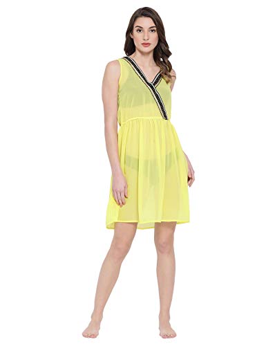Image of oxolloxo Women's V Neck Polyester Beachwear Dress