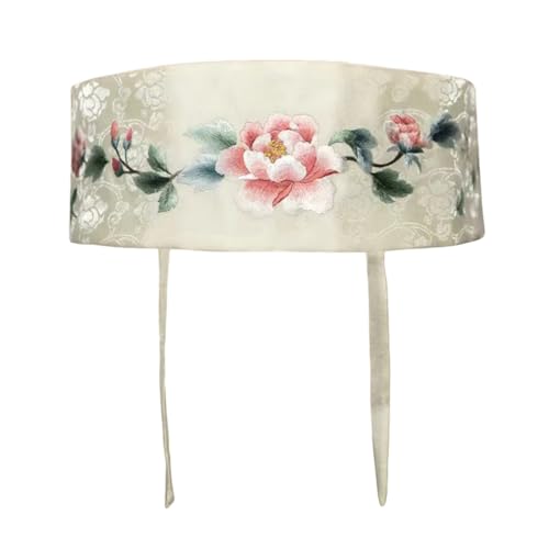 Women Chinese Style Obi Belt for Dresses Embroidery Floral Wide Tie Waist Band Belts for Kimono