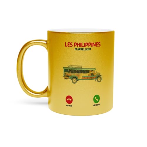 Fabulous Mug Doré en Céramique Chromé - Les Philippines M'Appellent Voyage Tourisme - 325 ml