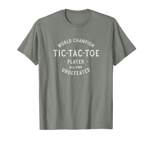 Retro World Champion Tic-Tac-Toe Player Undefeated T-Shirt, Men, Olive Heather, Small