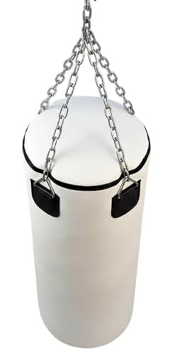Image of Venom White Color, Unfilled (Empty), 1.5 Feet Long, SRF ECONOMICAL Material Punching Bag /Kickboxing Bag /Takewondo Bag /Fitness Bag /Professional Training Bag with Hanging Chain