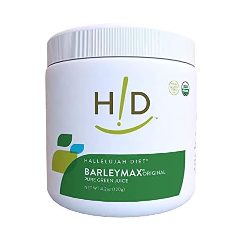 Hallelujah Diet Organic BarleyMax - Barley and Alfalfa Grass Juice Powder, Original, 4.2oz (30 Day Supply) Cover