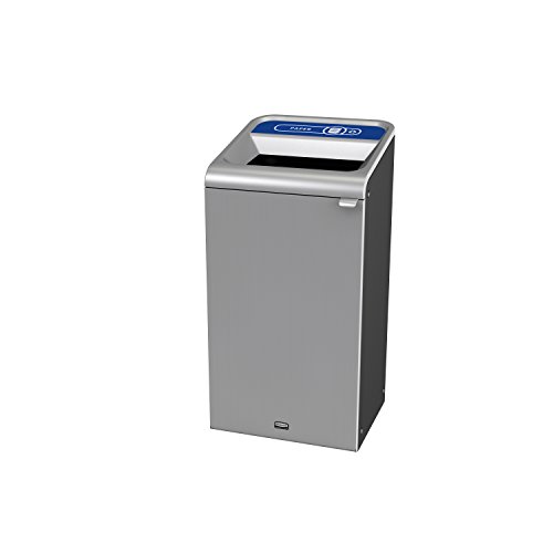 Image of Rubbermaid Commercial Products 1961692 Configure Waste Receptacle Paper Recycling Can, Stainless Steel, 23 gal