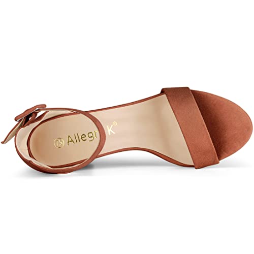 Image of Allegra K Women's Open Toe Chunky High Heel Buckle Ankle Strap Sandals