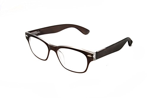 Hot Optix Unisex Matte Plastic Wayfarer Reading Glasses, Grey Frame/ Clear Lens/ +1.75