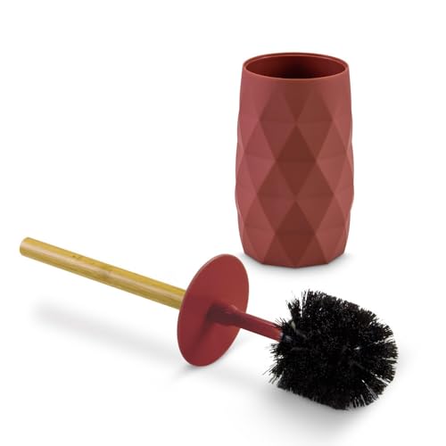Image of Freelance Portofino ABS Toilet Cleaning Brush with Holder Stand - New Red - Hygienic Commode /Toilet Brush Cleaner Set - Compact Stand, Ideal for Cleaning Bathroom Pot /Bowl /WC - Holder Included