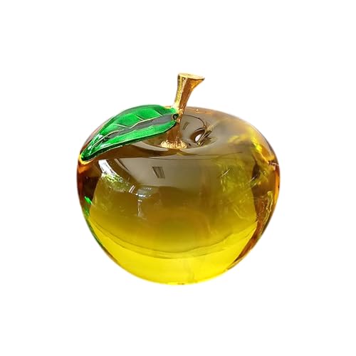 Estatua de cristal decoración de manzana, estatua de manzana de cristal de cuarzo, figuras coleccionables de manzana de vidrio soplado a mano, decoración...