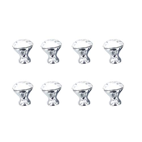 Vosarea 12 peças 25 mm puxador de vidro cristal 30 mm em forma de diamante Usd para armário, gaveta,