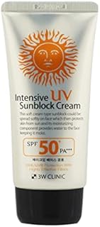 3W CLINIC Intensive UV Sunblock Cream 70ml UVA UVB Broad Spectrum SPF50 + PA +++ Made in Korea by Ametsus (1 Pc)