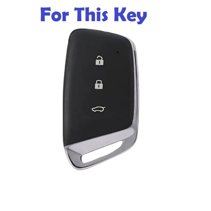Image of BKN Premium Metal Silicon Key Cover Compatible for MG HECTOR, COMET EV, HECTOR PLUS, ASTOR, GLOSTER AND ZS EV 3 BUTTON | Full Protections Special Feature Visible in Low-Light Conditions