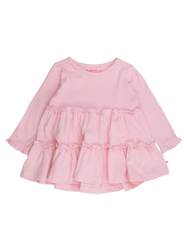 RuffleButts® Baby/Toddler Girls Long Sleeve High Low Flowy Ruffle Tunic Top