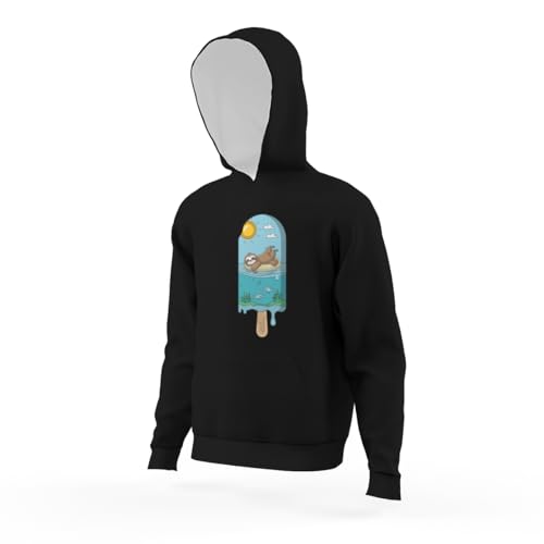 Vintage Funny Sloth In Melting Popsicle Beach Vacation Hoodies for Teen Girls Boys Lightweight Kangaroo Pocket Sweatshirt 5