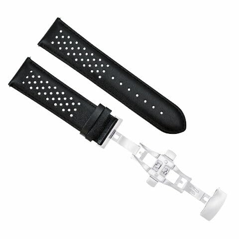Ewatchparts 18-19-20-21-22-23-24mm Perforated Leather Rally Watch Band Strap Quick Release