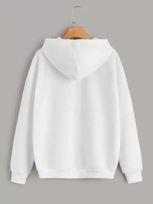 Image of Casual Solid Full Sleeves Stylish Winter Hooded Neck Fleece Zipper Hoodie for Women
