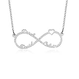 ♛DESARROLLADO POR USTED: Colgante de plata con nombre personalizado único y significativo para sus madres, hermanas, esposa, bff collar personalizado, novia, hija, novio o buen amigo para cumpleaños, graduación, acción de gracias, celebrar, Navidad, Día de San Valentín, Día de la Madre, regalo de bodas, regalo de cumpleaños de la mujer.