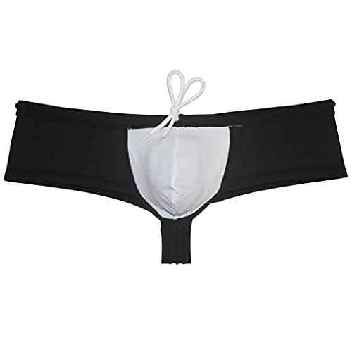 Men's Brazilian Bikini Thong Swimwear Drawstring Swimsuit Shiny Cheeky Swim Boxer Briefs Trunks2