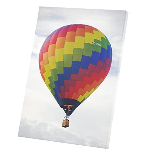 Montgolfière multicolore tableau nuage pour salon et chambre