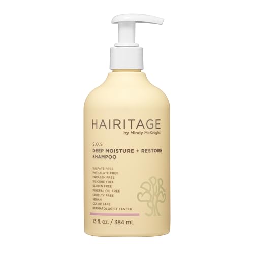 Hairitage Deep Moisture & Restore Hydrating Shampoo for Dry, Damaged, Thick, Coily, Curly, Wavy Hair...