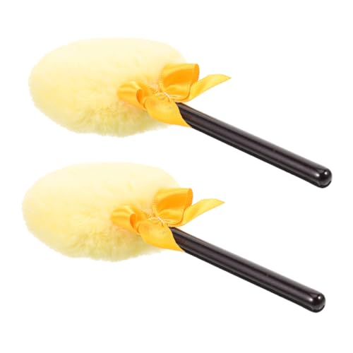 FRCOLOR 2 Piezas Soplo De Polvo Suelto Esponja De Maquillaje Rubor Soplo De Polvo Infantil Borla De Polvo En Forma De Piruleta Soplo De Polvo De Piruleta Hojaldre Cabello Largo Súper Suave