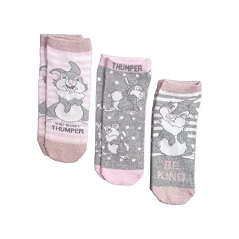Disney Thumper 3 Pairs Ladies Trainer Socks Womens Socks Ladies Shoe Liners UK 4-8 Cover