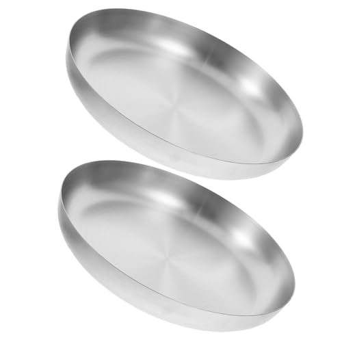 SOESFOUFU Unbreakable Stainless Steel Plates Lightweight Portable for Bbq Camping and Outdoor Dining