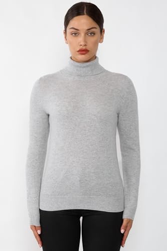 Image of JENNIE LIU Women's 100% Pure Cashmere Long Sleeve Pullover Turtleneck Sweater