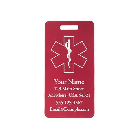Personalized Aluminum Luggage Tags Vertical (Red, Two Tags) Cover
