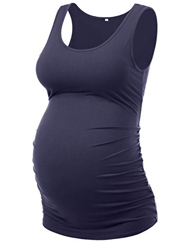 Maternity Tops Maternity Tank Top Maternity T Shirts Maternity Workout Tops Summer Maternity Clothes (Navy,M) #TOP27