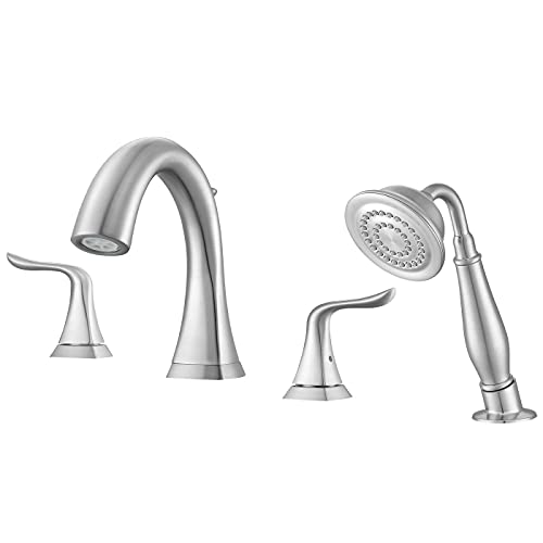 Ancona Scarlett Double Handle Roman Tub Faucet with Shower Wand in Brushed Nickel AN-4533