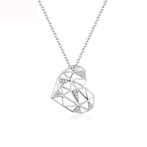 Collier cœur ajouré en argent et longue chaîne pour un mariage ou cadeau d'amour