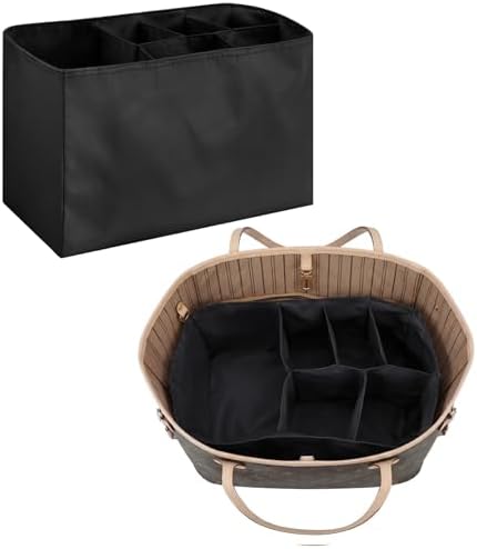 Mifoci Black Diaper Bag Insert Organizer 12 x 8 x 6.3 Inch Waterproof Multi Pocket Bag Purse Organizer for Work Tote Diapers