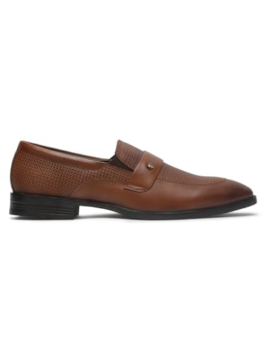 Image of TEAKWOOD LEATHERS Mens's Textured Leather Flexible 360 Moccasins, Stylish Classy Leather Shoes for Men