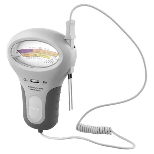 QWORK® Schwimmbad Chlor und PH Messgerät, Poolwassertestgerät, Wassertester mit großem Bildschirm, für Pool und Spa