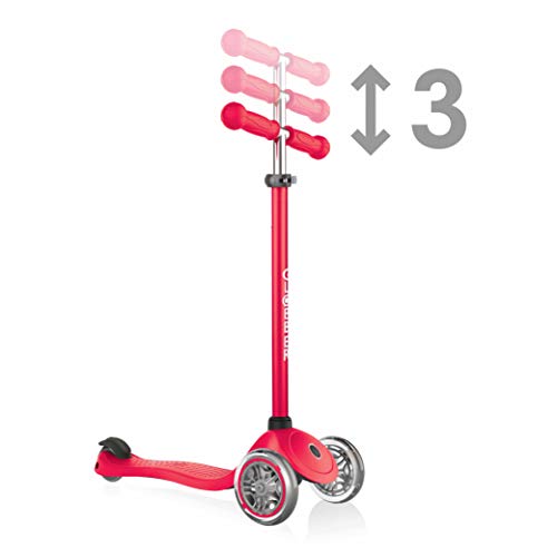 Globber Unisex Jugend Primo Dreiradscooter, rot, One Size