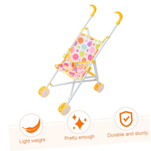 VANZACK Realistischer Puppenwagen Toy Stroller mit Weichem Griff und Leichtgängigen Rädern für Rollenspiele und Kreatives Geeignet für Ab Jahren Fördert Soziale Entwicklung – Bild 6