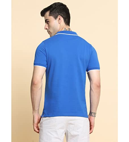 Image of Dennis Lingo Men's Poly Cotton Regular Fit Color Blocked Half Sleeve Polo T-Shirt