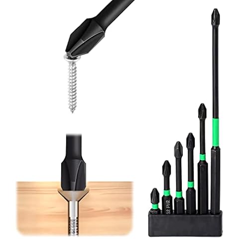 Jemey Magnetic Screwdriver Bit Set, Magnetic Anti-Slip Screwdriver Bit Set S2 Steel Cross Slot Screwdriver Bit Set, for Power Screwdriver Impact Drill Cover