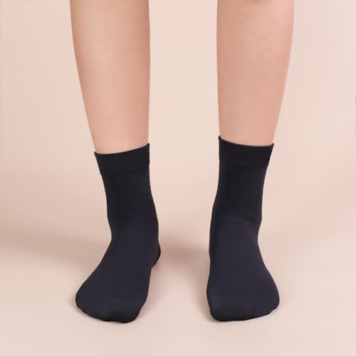 SERISIMPLE Women Thin Viscose Bamboo Socks Crew Lightweight Above Ankle Casual Dress Sock For Ladies Bootie Trouser 5 Pairs4