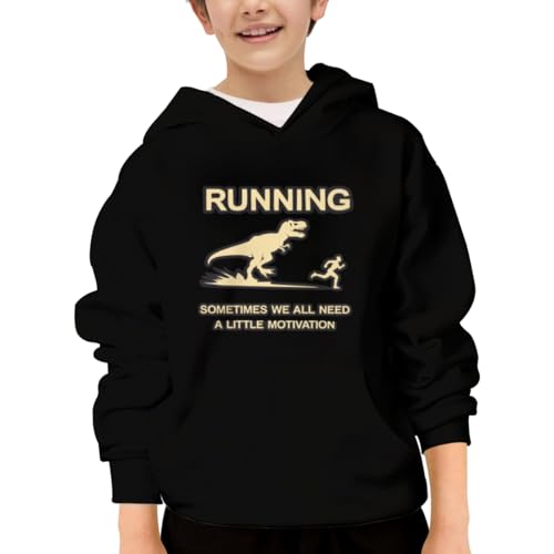 Sometimes Motivation Finds You Running Gym Fit Hoodies for Teen Girls Boys Lightweight Kangaroo Pocket Sweatshirt