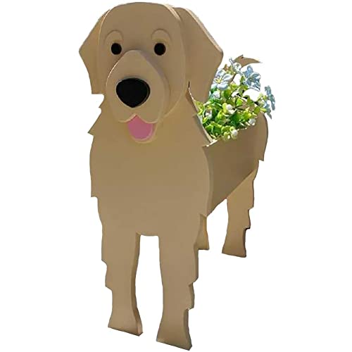 HTDZDX Maceta para Perros, De Madera Linda Jardineras Animales, Macetas para Perros para Plantas Aire Cactus Flores Jardín,24 * 16 * 18 cm/9.4 * 6.2 * 7 in