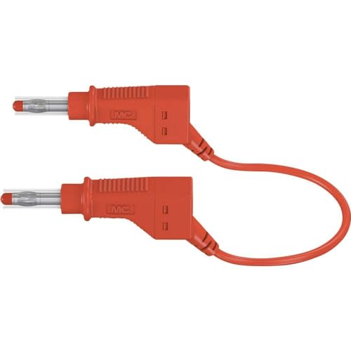 Stäubli 66.9405-10022 Safety Test Lead 4 mm Flat Connector 4 mm 1.00 m Ro, Red