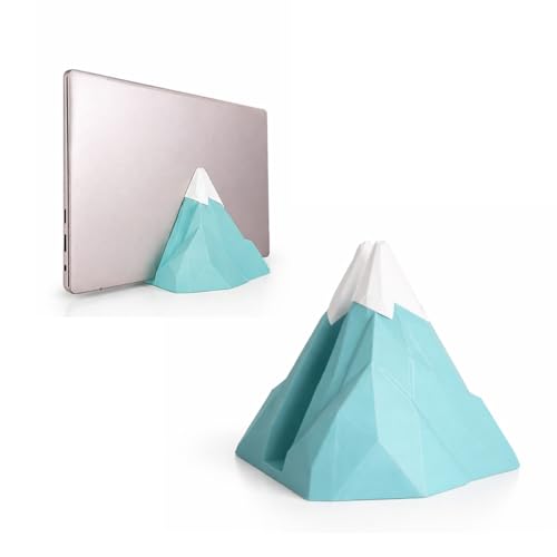 Yellow Lab | Vertical Laptop Stand | Mountain Dock | Compatible with All laptops | Space-Saving Design | Compatible with MacBook, Samsung, Dell | White and Blue | (Teal Blue | Aqua | White Snow)