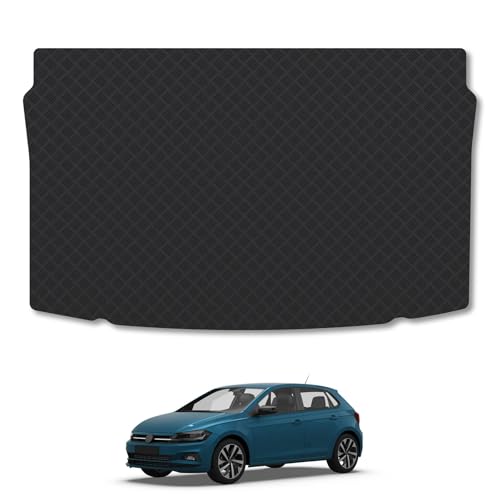 Rubber Boot Liner Compatible with VW Polo (2017-2021) [UPPER BOOT FLOOR] Tailored Fit Heavy-Duty Premium 3mm Rubber Protector Boot Mat, Anti-Slip, Durable and Waterproof