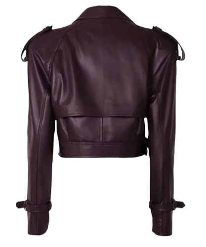 Women's Black Top Short Outdoor Fashion Cropped Real Leather Jacket - Motorcycle Jacket for Women2