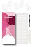 Banmagately Semi Cured Gel Nail Strips, 20Pcs Long Lasting Salon Quality Wraps, Easy Apply & Remove Gel Nail Stickers with UV Light (Clear Glossy)