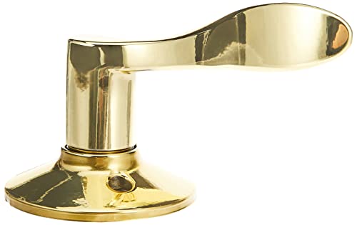 Image of Schlage FE285 CAM 505 ACC 605 LH Camelot Front Entry Handleset with Left-Handed Accent Lever, Lower Half Grip, Bright Brass