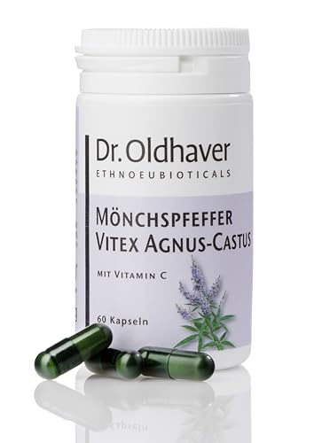 Dr. Oldhaver Mönchspfeffer Kapseln – Hochdosierter Vitex Agnus-Castus Extrakt mit Vitamin C, Hormonelles Gleichgewicht, PMS Linderung, Vegan, Premium Qualität