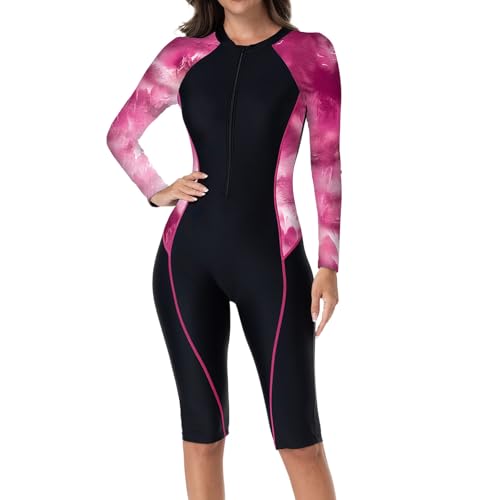 BañAdor Natacion Mujer,Traje de baño de protección Solar para Mujer, Primavera y Verano 2025, con Cremallera integrada, Traje de baño de Surf con protección Solar (M)