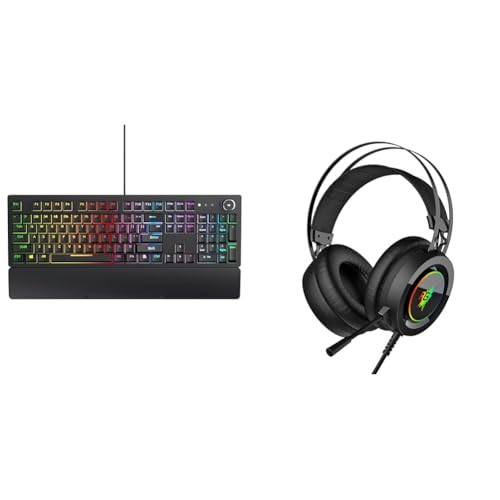 Image of Redgear Shadow Blade Mechanical Keyboard with Drive Customization, Spectrum LED Lights, Media Contro